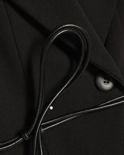 Black Sleeveless Belted Waistcoat