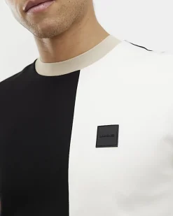 Black Slim Fit Blocked Midweight T-shirt
