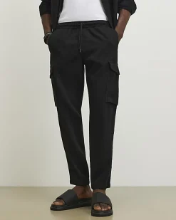 Black Slim Fit Cargo Trousers