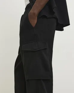Black Slim Fit Cargo Trousers