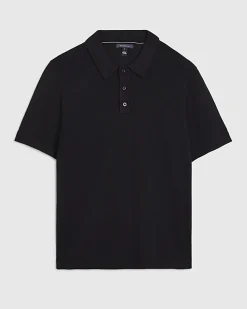 Black Slim Fit Essential Knit Polo Shirt