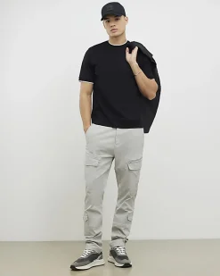 Black Slim Fit Interlock Crew Neck T-Shirt