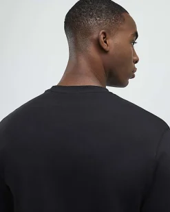 Black Slim Fit Interlock Crew Neck T-Shirt