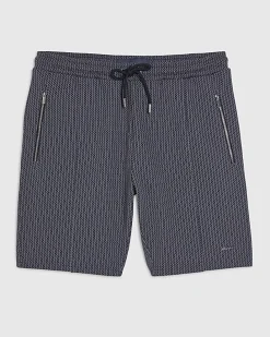 Black Slim Fit Jacquard Shorts