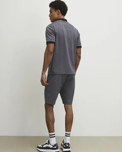 Black Slim Fit Jacquard Shorts