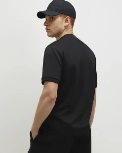 Black Slim Fit Nylon Pocket T-shirt