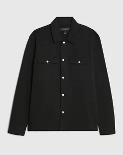 Black Slim Fit Premium Collared Overshirt