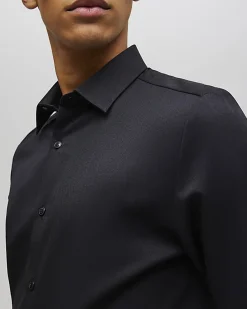 Black Slim Fit Premium Long Sleeve Shirt
