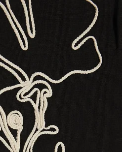 Black Slim Fit Rope Floral Polo Shirt