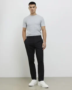 Black Slim Fit Stretch Chino Trousers