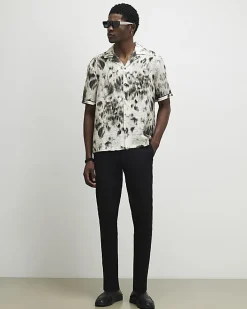 Black Slim Fit Stretch Chino Trousers