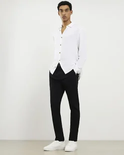 Black Slim Fit Stretch Chino Trousers