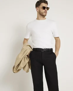 Black Slim Fit Stretch Chino Trousers