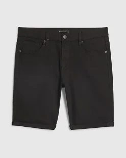 Black Slim Fit Stretch Denim Shorts