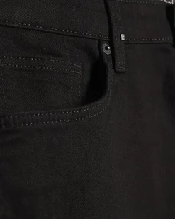 Black Slim Fit Stretch Denim Shorts