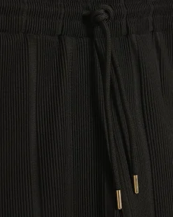 Black Slim Fit Textured Stripe Shorts