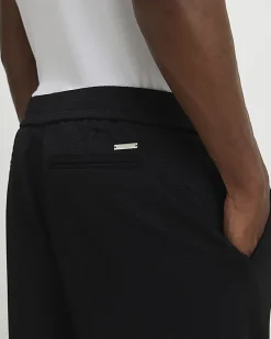 Black Slim Fit Textured Trousers