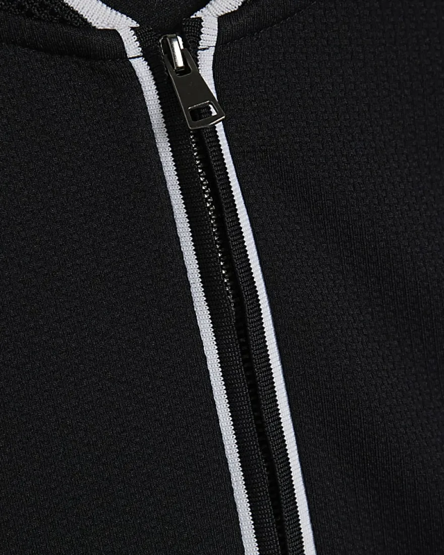 Black Slim Fit Tipped Baseball Shirt