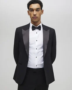 Black Slim Fit Tuxedo Jacket