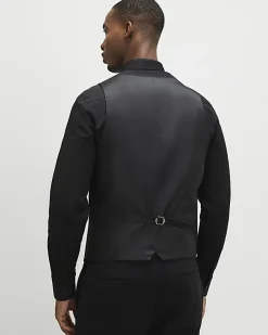 Black Slim Fit Waistcoat