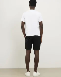Black Slim Stretch Chino Short with Belt
