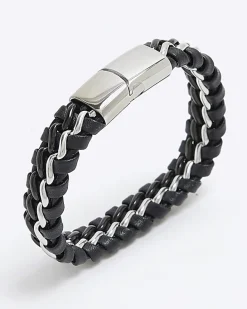 Black Steel Fabric Bracelet