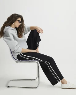 Black Stitch Side Stripe Joggers