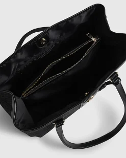 Black Stripe Monogram Shopper Bag