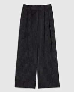 Black Stripe Wide Leg Trousers