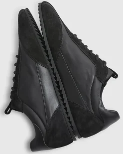 Black Suede Slim Trainers