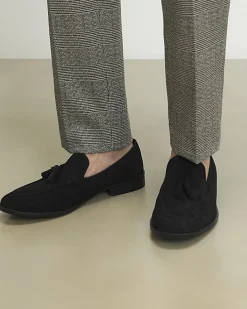 Black Suede Tassel Loafers