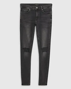 Black Super Skinny Fit Ripped Stretch Jeans