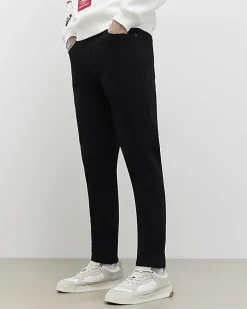 Black Tapered Fit Essential Stretch Jeans