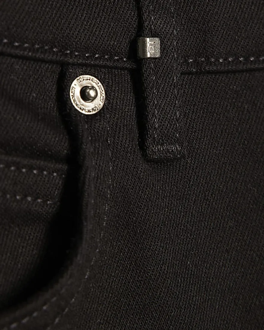 Black Tapered Fit Essential Stretch Jeans