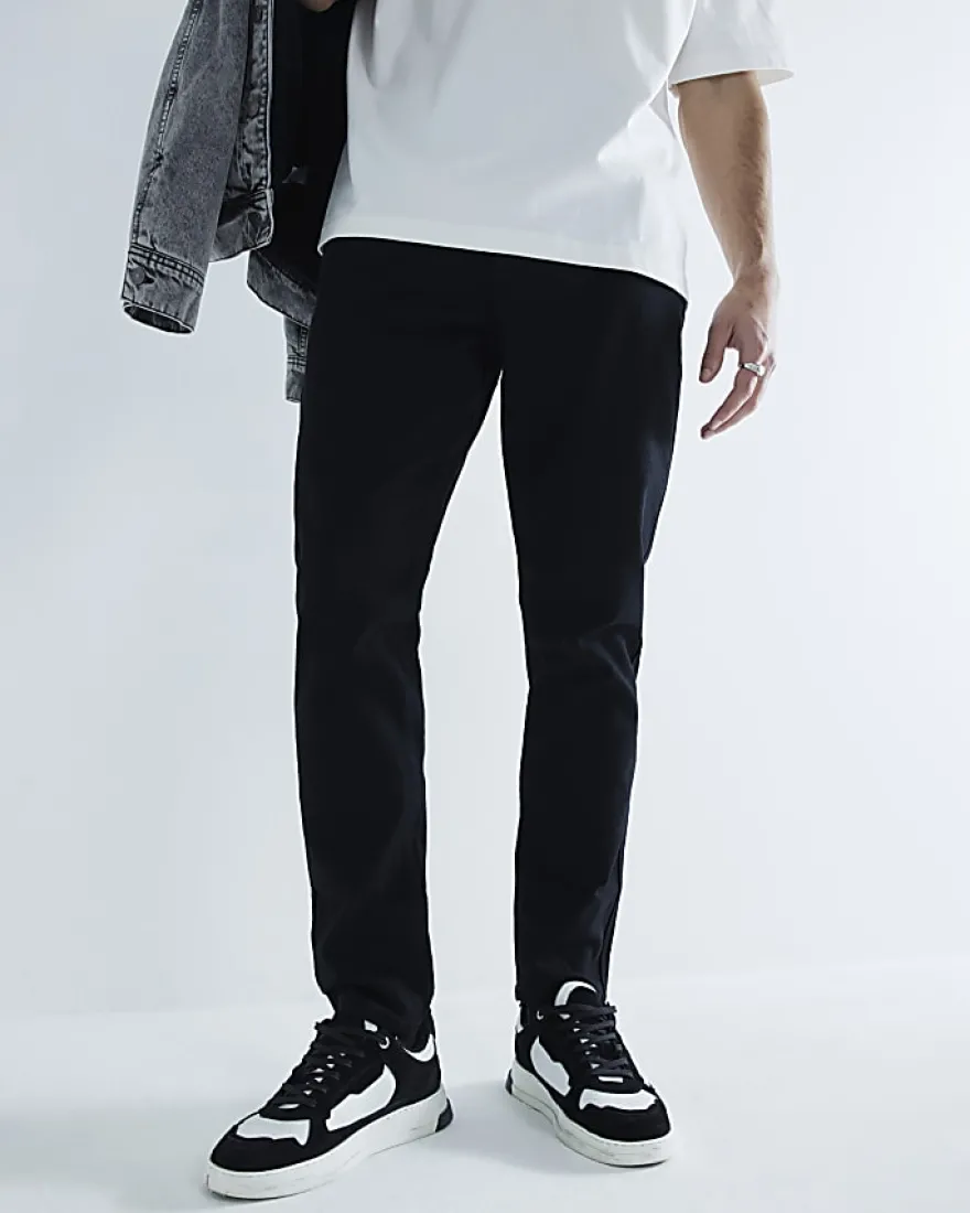 Black Tapered fit Stretch Jeans