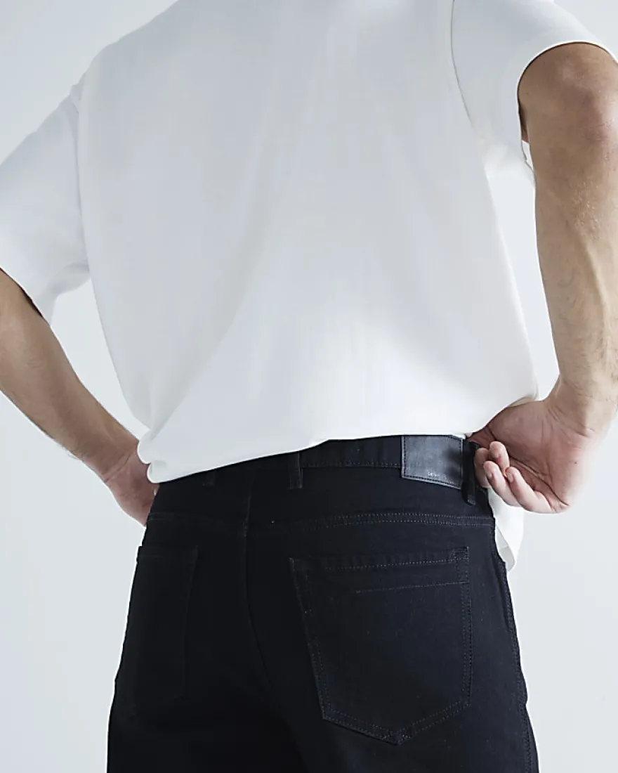 Black Tapered fit Stretch Jeans