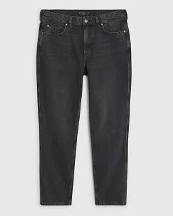 Black Tapered Fit Stretch Jeans