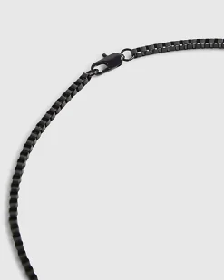 Black T-Bar Chain Necklace
