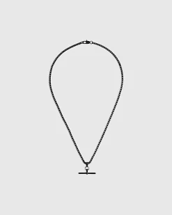 Black T-Bar Chain Necklace