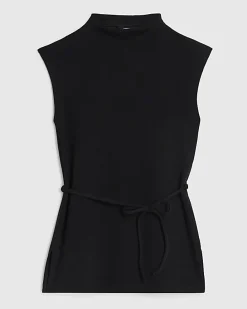Black Texture Tie Top