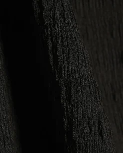Black Textured Fitted T-Shirt