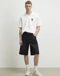 Black Washed Denim Jorts