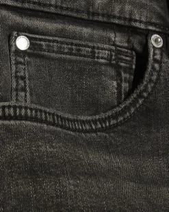 Black Washed Slim Fit Stretch Denim Shorts