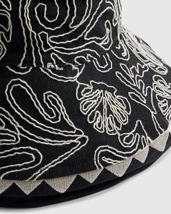 Black Wide Brim Cornelli Bucket Hat