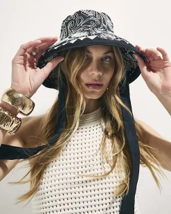 Black Wide Brim Cornelli Bucket Hat