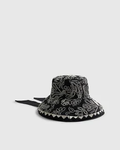 Black Wide Brim Cornelli Bucket Hat