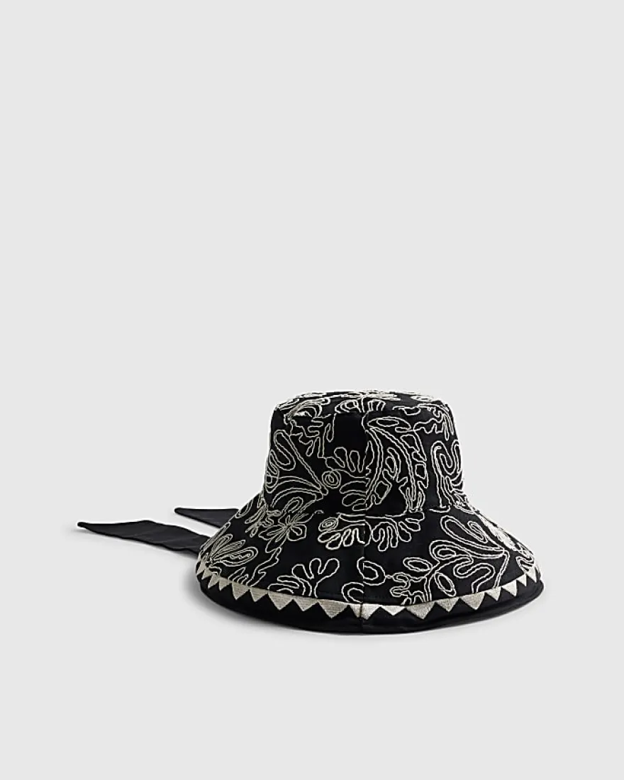 Black Wide Brim Cornelli Bucket Hat