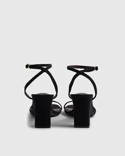 Black Wide Fit Open Toe Heeled Sandals