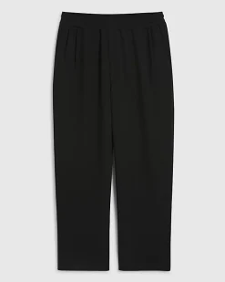 Black Wide Leg Waffle Textured Joggers
