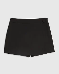 Black Wrap Front Mini Skort